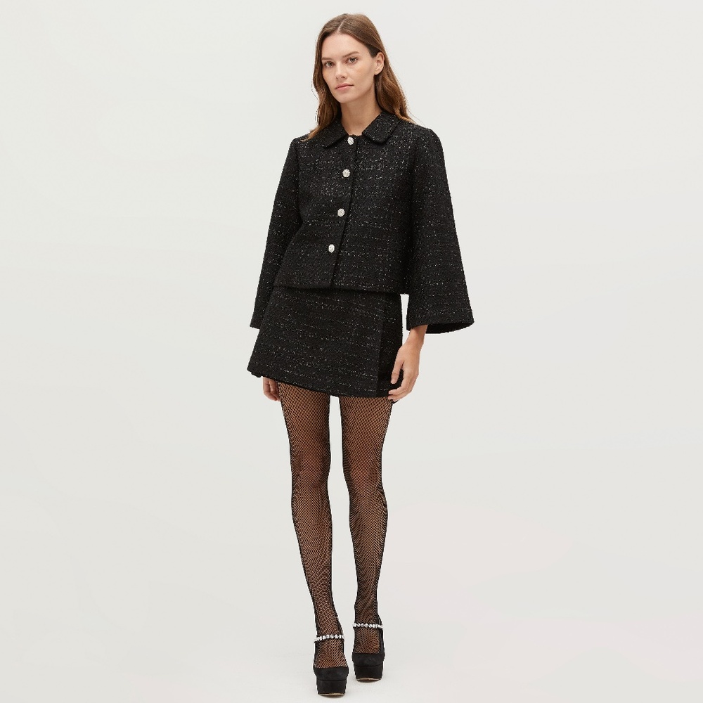 Hill House Tatiana Skirt Black Tweed M